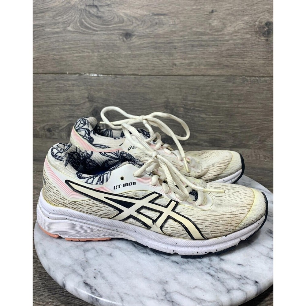 Asics Shoes Kids 4 White Lace Up GT 1000 Lace Up Comfort Walking School Sneaker